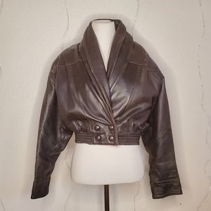Vintage John Michael cropped leather jacket